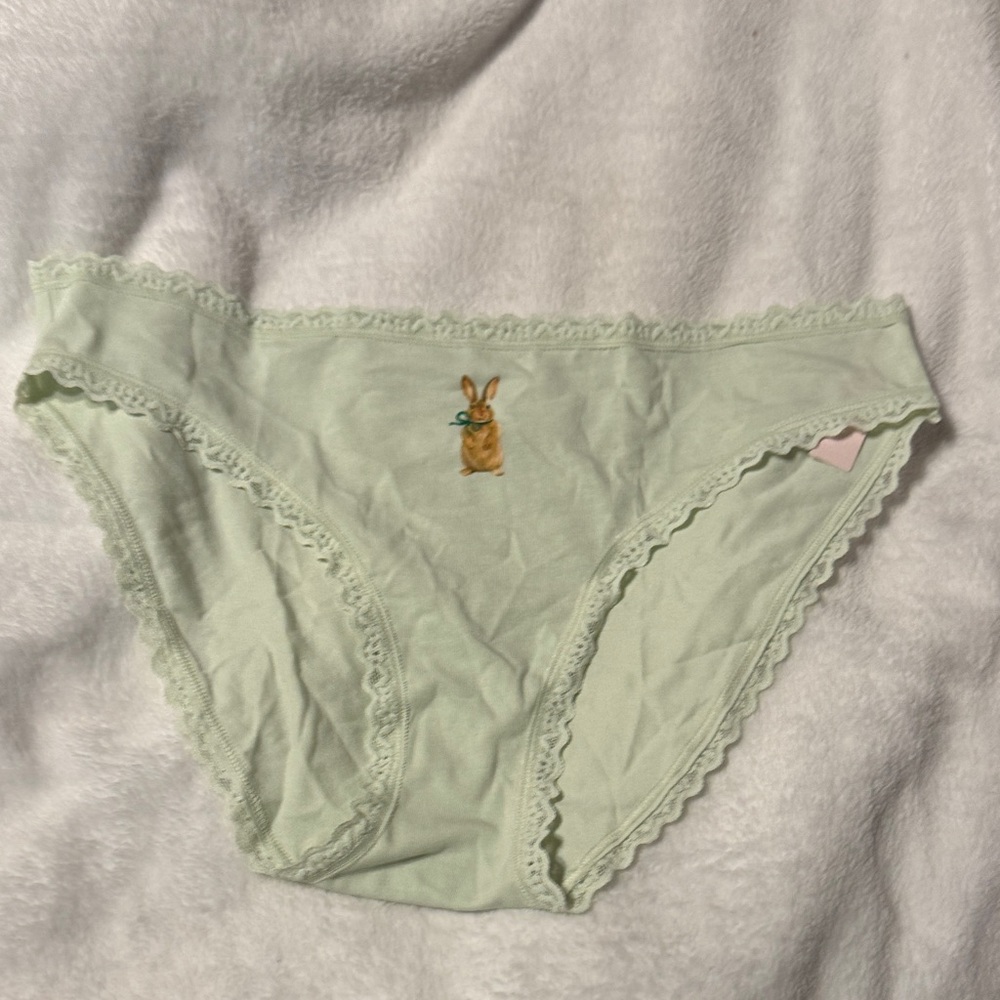 Victoria's Secret Light Green Panties with Bunny Motif